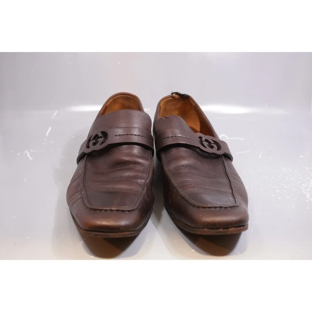 Authentic Gucci GG Donnie Brown Mens Leather Loafer US10 EU43.5 UK9.5 Read - Picture 2 of 9